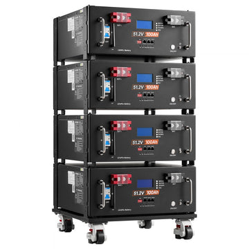 Vevor Server Rack Battery 48V 100Ah LiFePO4 Lithium Battery with Bluetooth Display 5120Wh 4 Pack New