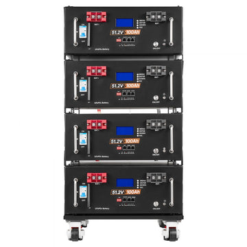 Vevor Server Rack Battery 48V 100Ah LiFePO4 Lithium Battery with Bluetooth Display 5120Wh 4 Pack New