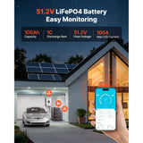 Vevor Server Rack Battery 48V 100Ah LiFePO4 Lithium Battery with 100A BMS Bluetooth LCD Display 5120Wh New