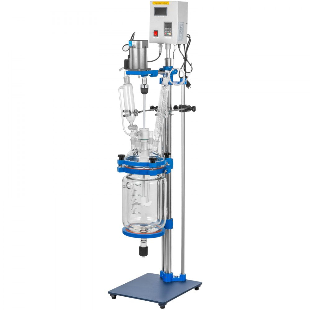 Vevor Jacketed Reactor 5L Laboratory Glass Reaction Vessel New
