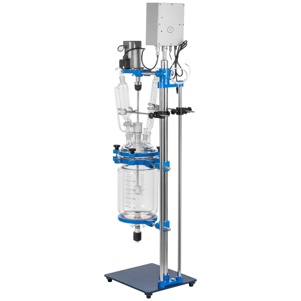Vevor Jacketed Reactor 5L Laboratory Glass Reaction Vessel New