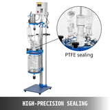 Vevor Jacketed Reactor 5L Laboratory Glass Reaction Vessel New