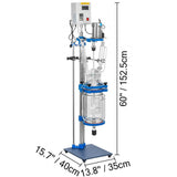 Vevor Jacketed Reactor 5L Laboratory Glass Reaction Vessel New