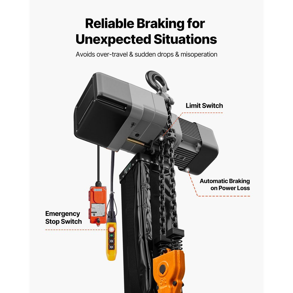 Vevor Electric Chain Hoist 11000 lbs 30' Three-Phase Overhead Crane New