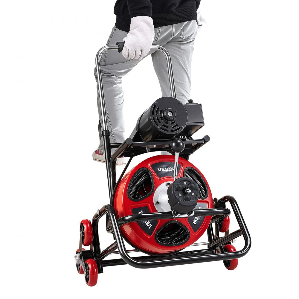 Vevor Drain Cleaner Machine Portable Auto Feed Sewer Snake Auger 100' x 1/2" New