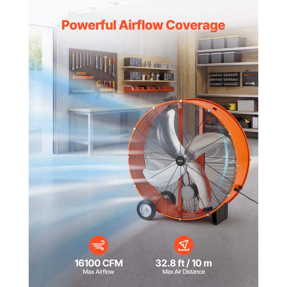 Vevor Floor Drum Fan 42" Industrial Shop High Velocity 16100 CFM New