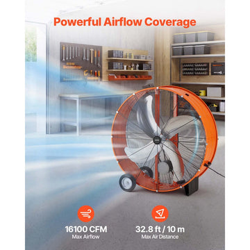 Vevor Floor Drum Fan 42" Industrial Shop High Velocity 16100 CFM New