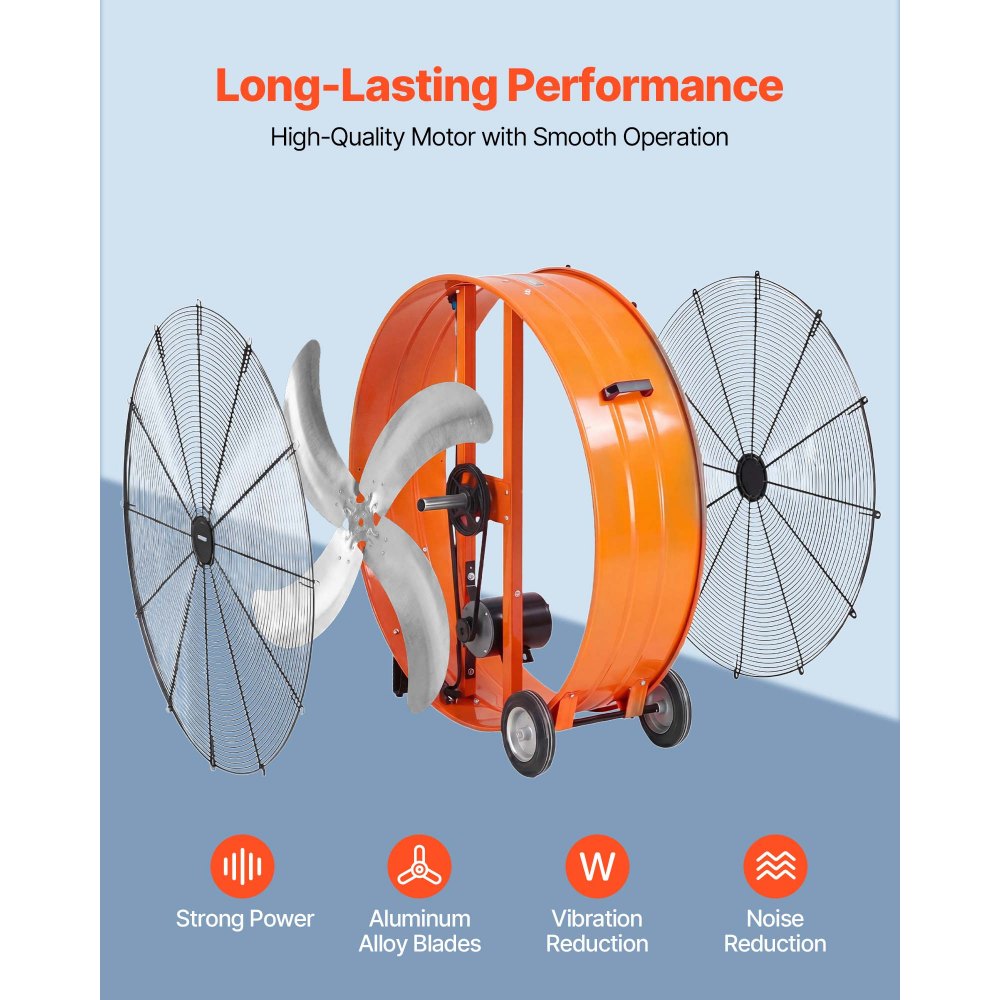 Vevor Floor Drum Fan 42" Industrial Shop High Velocity 16100 CFM New