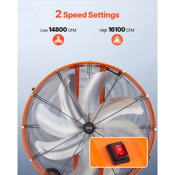 Vevor Floor Drum Fan 42" Industrial Shop High Velocity 16100 CFM New