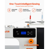 Vevor Industrial Sewing Machine 550W Lockstitch Sewing Machine Set with Servo Motor and Table Stand New