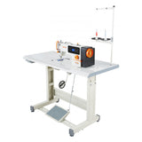 Vevor Industrial Sewing Machine 550W Lockstitch Sewing Machine Set with Servo Motor and Table Stand New