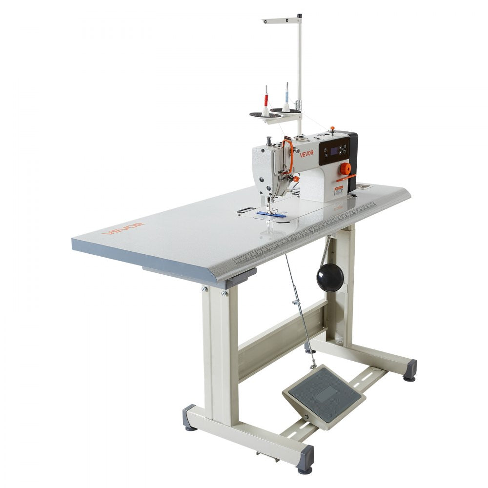 Vevor Industrial Sewing Machine 550W Lockstitch Sewing Machine Set with Servo Motor and Table Stand New