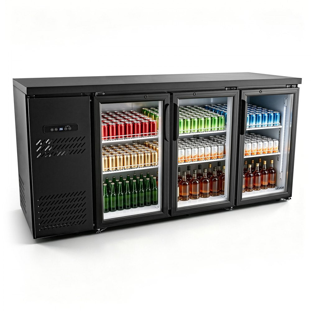 Vevor Back Bar Cooler 19.6 Cu. Ft. Commercial Beverage Refrigerator with 3 Glass Doors New