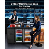 Vevor Back Bar Cooler 11.8 Cu. Ft Commercial Beverage Refrigerator with 2 Glass Doors New