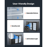 Vevor Back Bar Cooler 11.8 Cu. Ft Commercial Beverage Refrigerator with 2 Glass Doors New