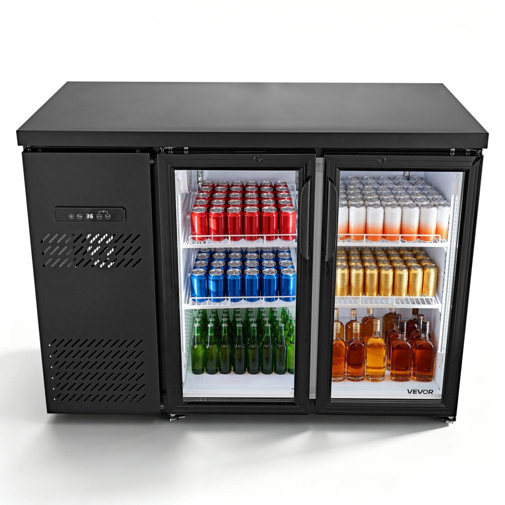 Vevor Back Bar Cooler 11.8 Cu. Ft Commercial Beverage Refrigerator with 2 Glass Doors New