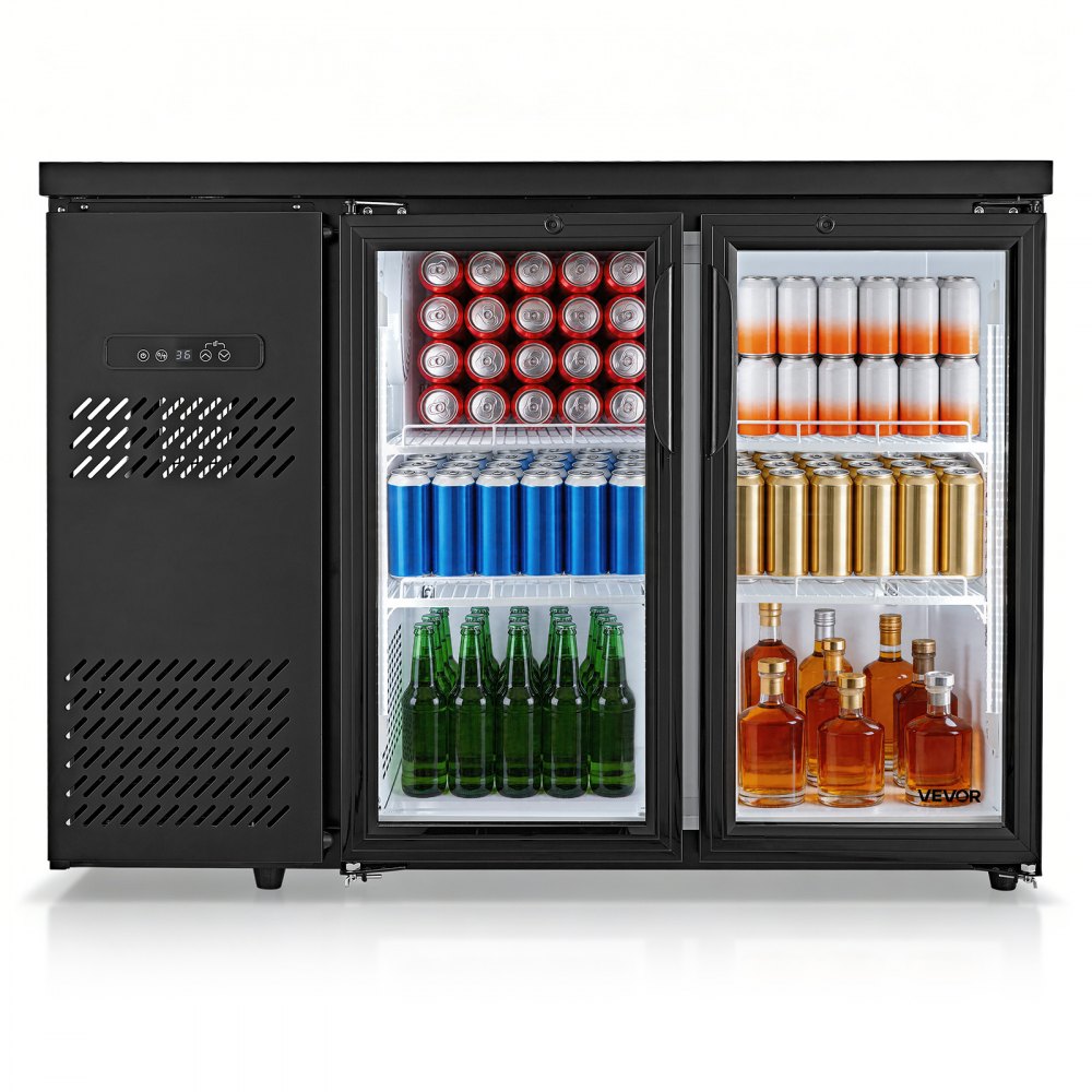Vevor Back Bar Cooler 11.8 Cu. Ft Commercial Beverage Refrigerator with 2 Glass Doors New
