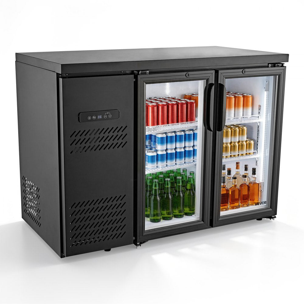 Vevor Back Bar Cooler 11.8 Cu. Ft Commercial Beverage Refrigerator with 2 Glass Doors New