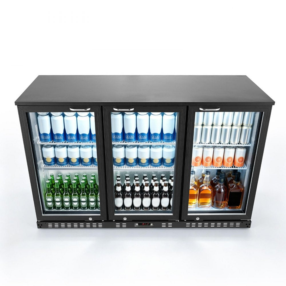 Vevor Back Bar Cooler 11.4 Cu. Ft. 3-Glass Door Commercial Beverage Refrigerator New