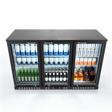 Vevor Back Bar Cooler 11.4 Cu. Ft. 3-Glass Door Commercial Beverage Refrigerator New