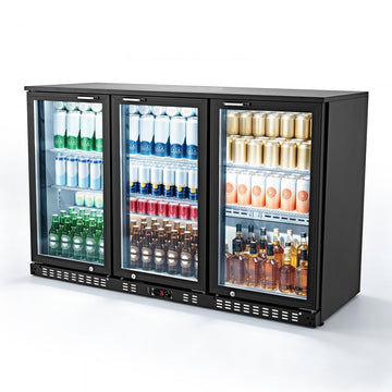 Vevor Back Bar Cooler 11.4 Cu. Ft. 3-Glass Door Commercial Beverage Refrigerator New