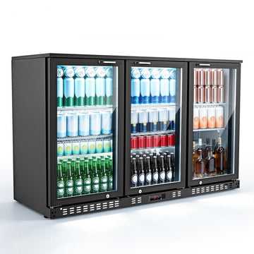Vevor Back Bar Cooler 11.4 Cu. Ft. 3-Glass Door Commercial Beverage Refrigerator New