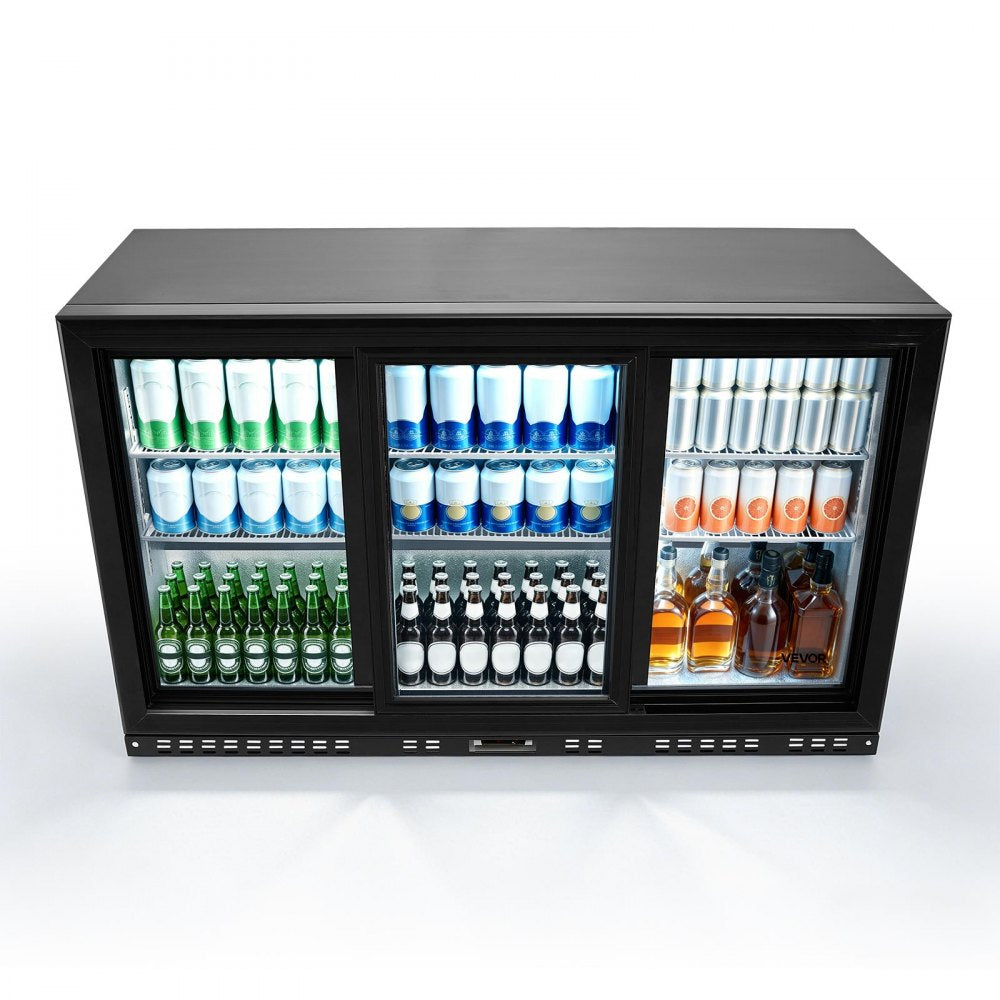 Vevor Back Bar Cooler 11.4 Cu. Ft. Commercial Beverage Refrigerator with 3 Sliding Glass Doors New