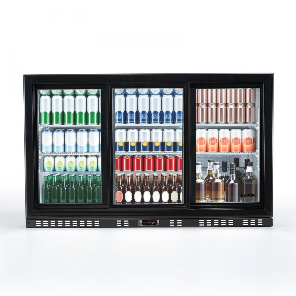 Vevor Back Bar Cooler 11.4 Cu. Ft. Commercial Beverage Refrigerator with 3 Sliding Glass Doors New