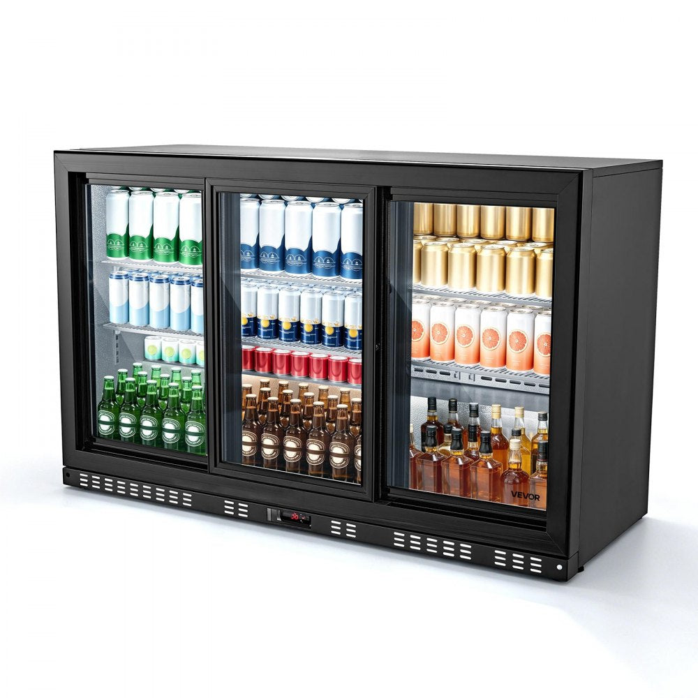 Vevor Back Bar Cooler 11.4 Cu. Ft. Commercial Beverage Refrigerator with 3 Sliding Glass Doors New