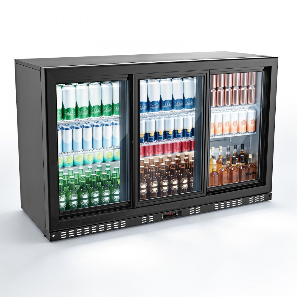 Vevor Back Bar Cooler 11.4 Cu. Ft. Commercial Beverage Refrigerator with 3 Sliding Glass Doors New
