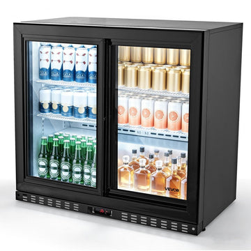 Vevor Back Bar Cooler 7.4 Cu. Ft Commercial Beverage Refrigerator with 2 Sliding Doors New