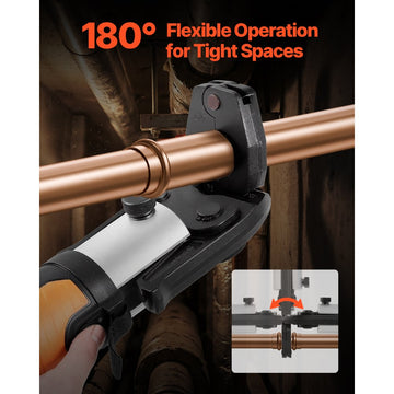 Vevor ProPress Kit 5-Piece Copper Pipe Pressing Set with 1/2"-1-1/4" Rings and R8 Actuator New