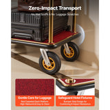 Vevor Hotel Luggage Cart Heavy-Duty Bellman Trolley 1200 lbs Gold New