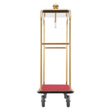 Vevor Hotel Luggage Cart Heavy-Duty Bellman Trolley 1200 lbs Gold New