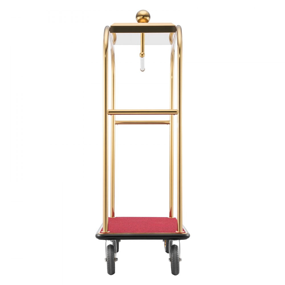 Vevor Hotel Luggage Cart Heavy-Duty Bellman Trolley 1200 lbs Gold New