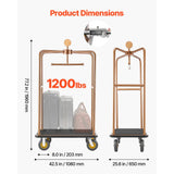 Vevor Hotel Luggage Cart Rose Gold Heavy-Duty Bellman Trolley New