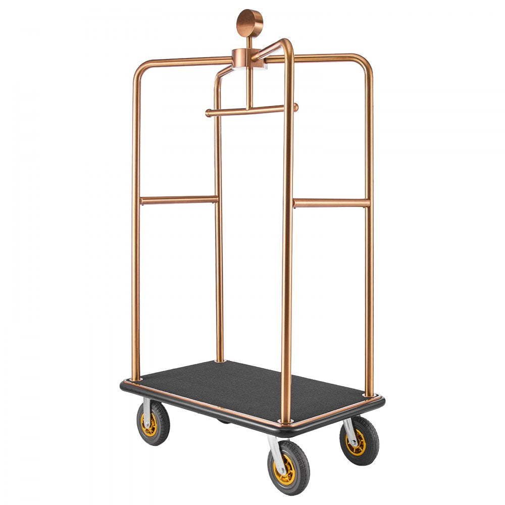 Vevor Hotel Luggage Cart Rose Gold Heavy-Duty Bellman Trolley New