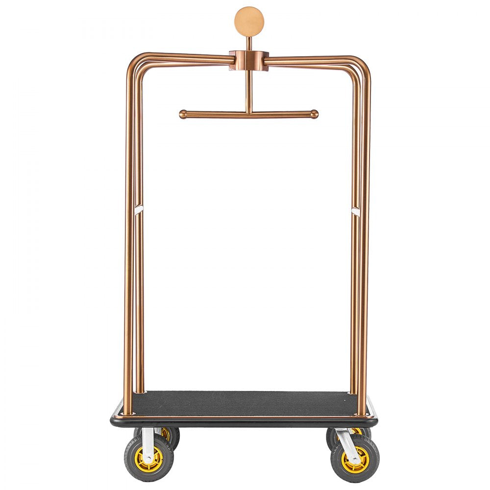 Vevor Hotel Luggage Cart Rose Gold Heavy-Duty Bellman Trolley New