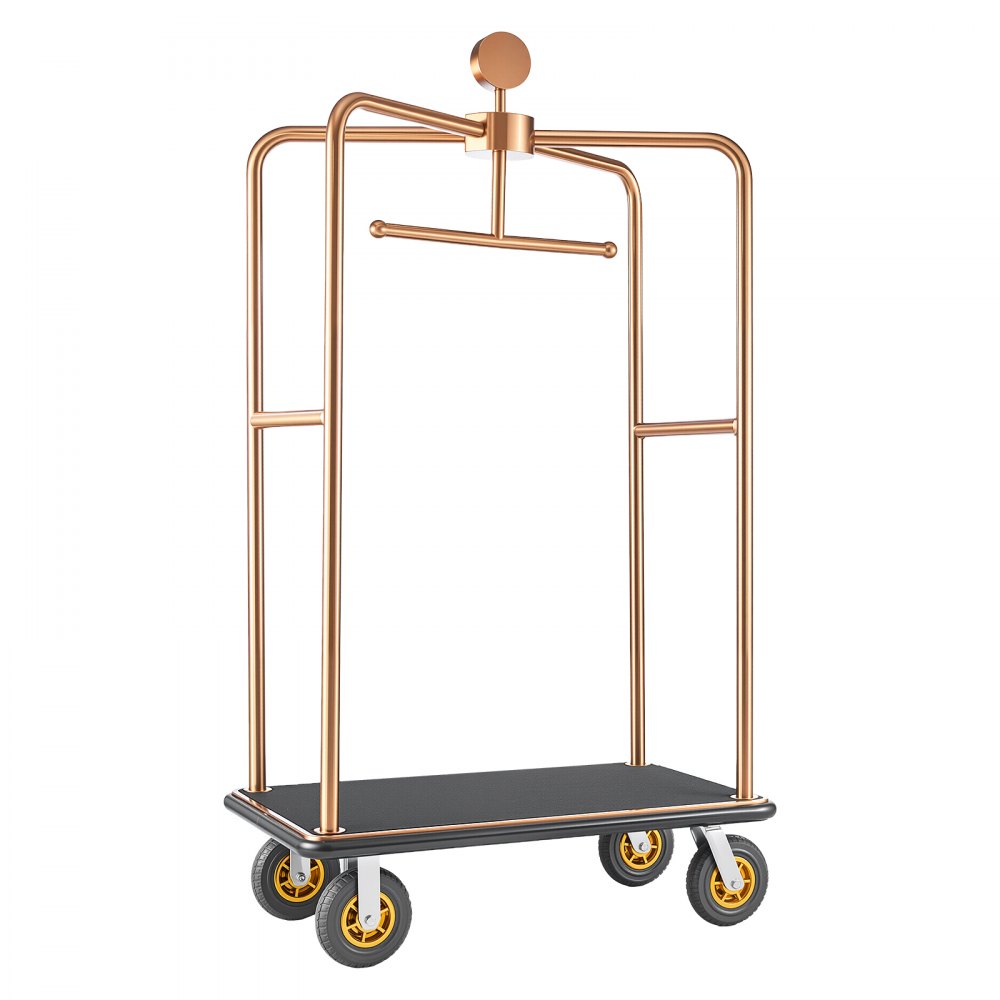 Vevor Hotel Luggage Cart Rose Gold Heavy-Duty Bellman Trolley New