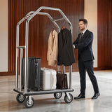 Vevor Bellman Cart Hotel Luggage Cart 1500 lbs Stainless Steel Silver New