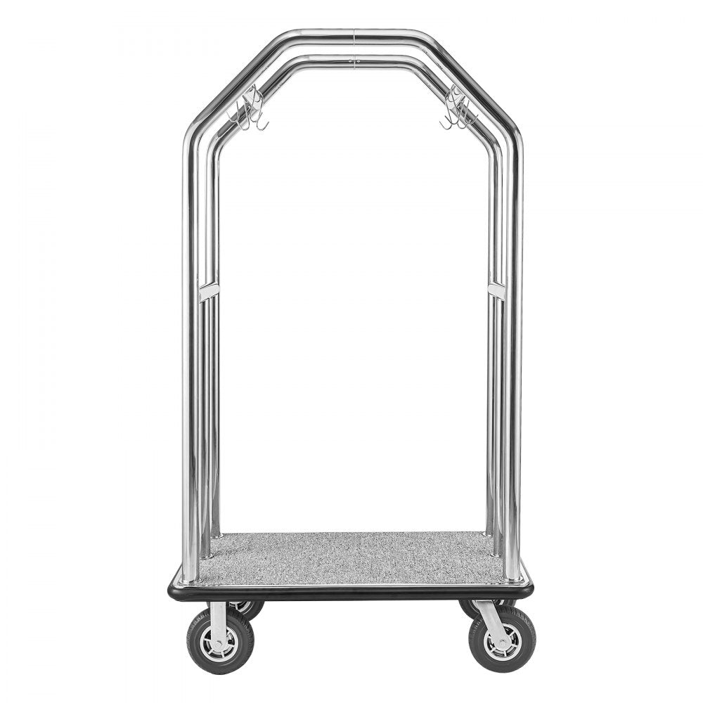 Vevor Bellman Cart Hotel Luggage Cart 1500 lbs Stainless Steel Silver New