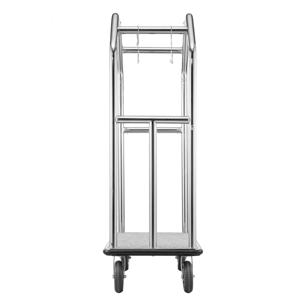 Vevor Bellman Cart Hotel Luggage Cart 1500 lbs Stainless Steel Silver New
