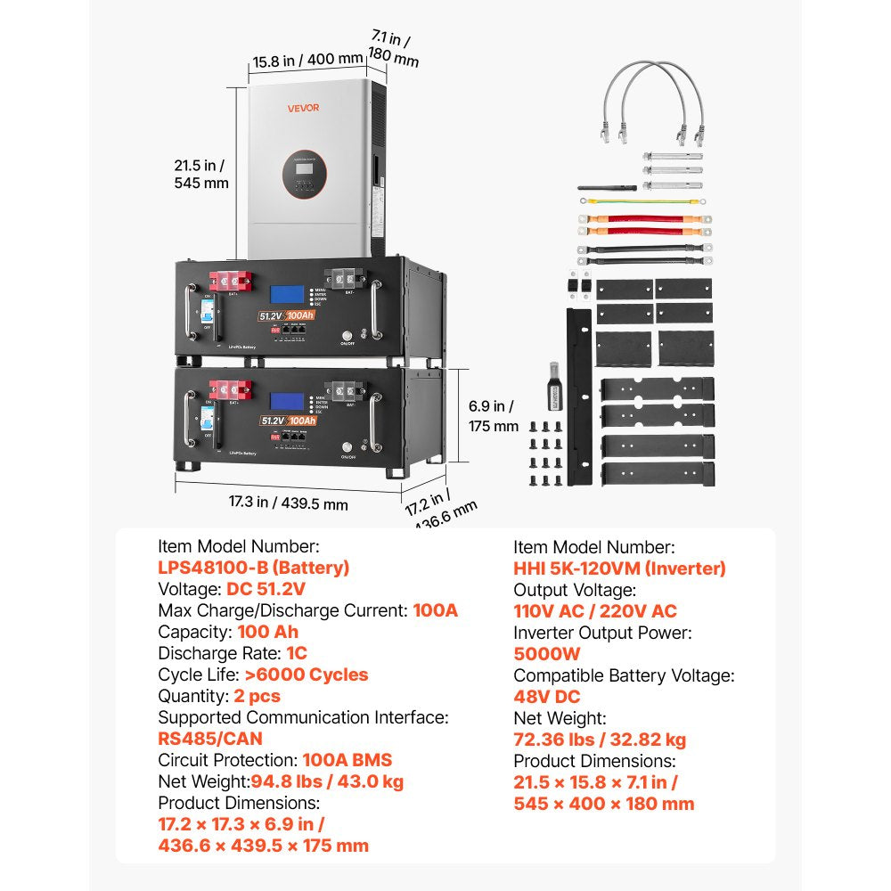 Vevor Power Station Home Backup 5120Wh LiFePO4 Battery System New