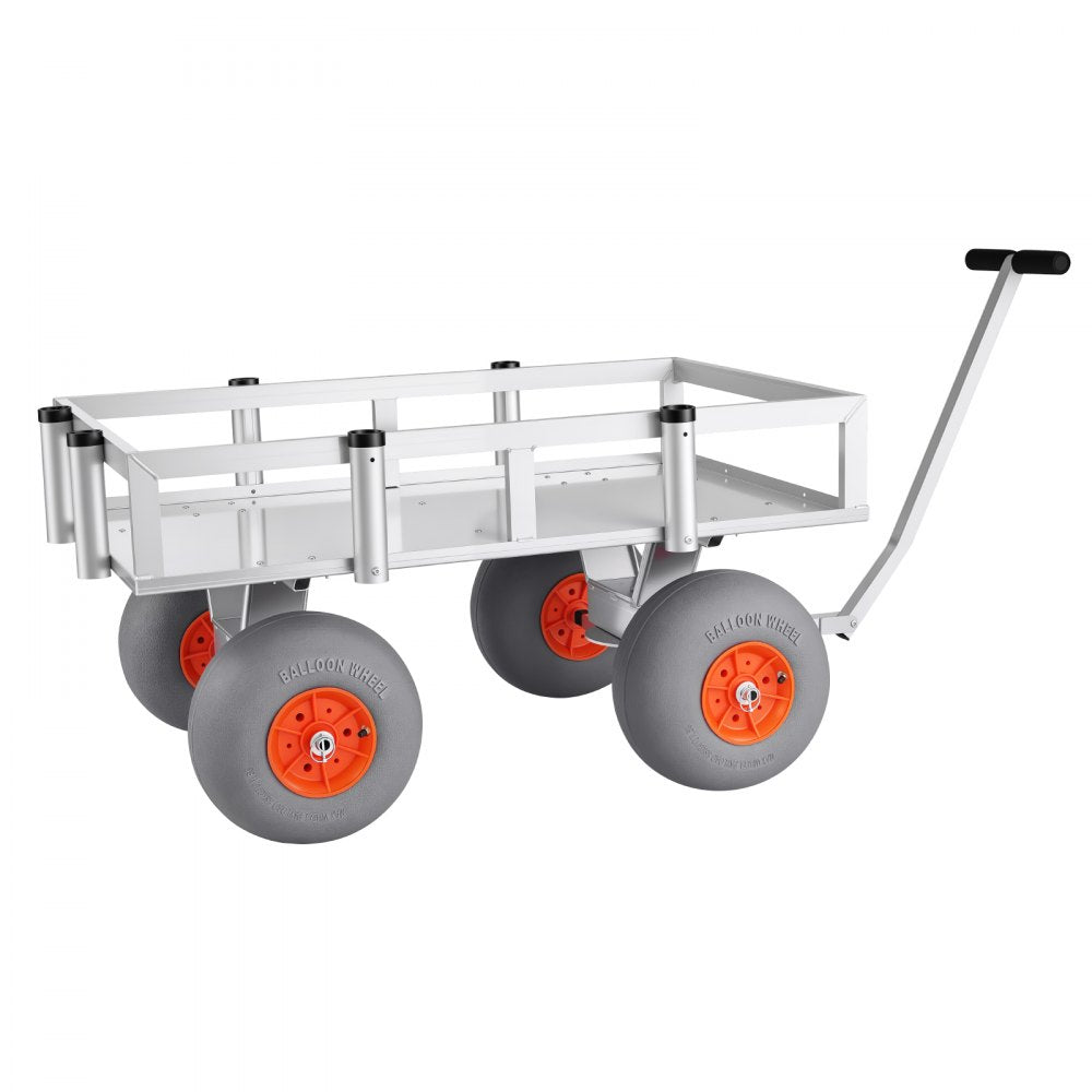 Vevor Fishing Cart Foldable Beach Cart with 13" All-Terrain PU Balloon Tires 350 lbs Capacity New
