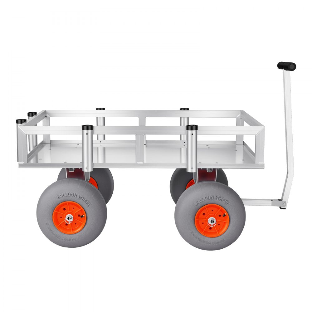 Vevor Fishing Cart Foldable Beach Cart with 13" All-Terrain PU Balloon Tires 350 lbs Capacity New