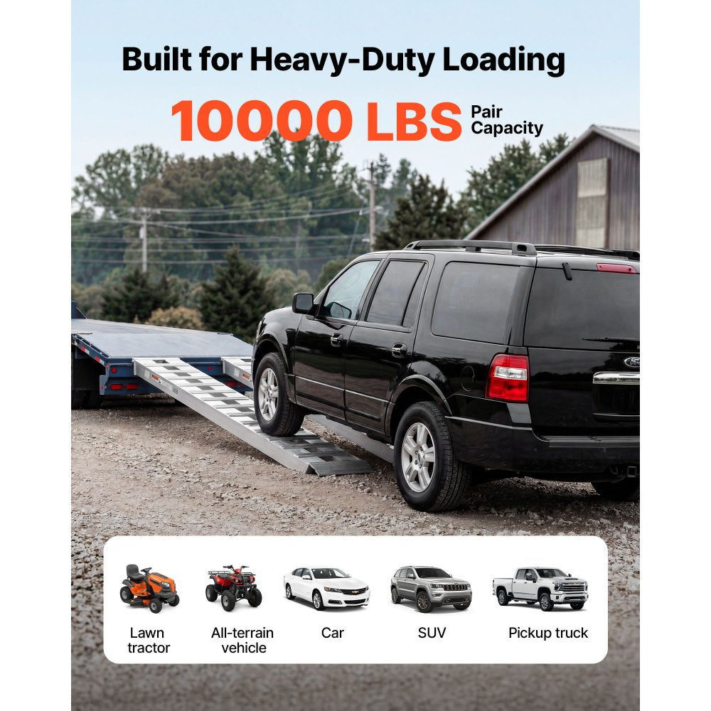 Vevor Trailer Ramps 96" x 15" Heavy-Duty Aluminum Loading Ramp Set New