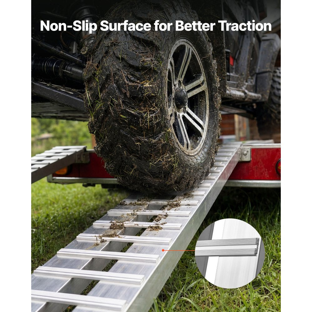 Vevor Trailer Ramps 96" x 15" Heavy-Duty Aluminum Loading Ramp Set New