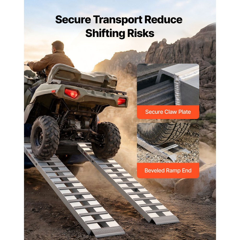 Vevor Trailer Ramps 96" x 15" Heavy-Duty Aluminum Loading Ramp Set New