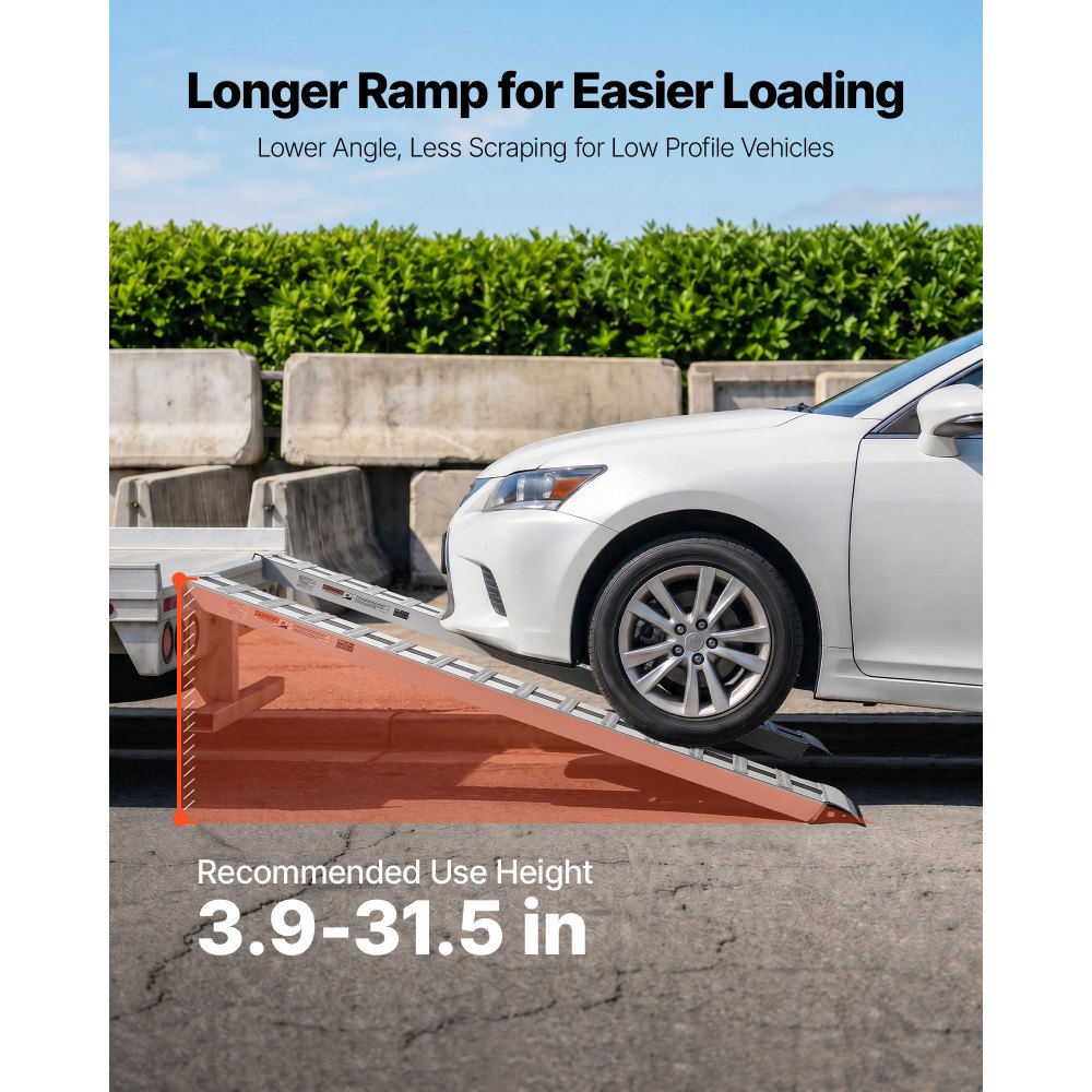 Vevor Trailer Ramps 96" x 15" Heavy-Duty Aluminum Loading Ramp Set New