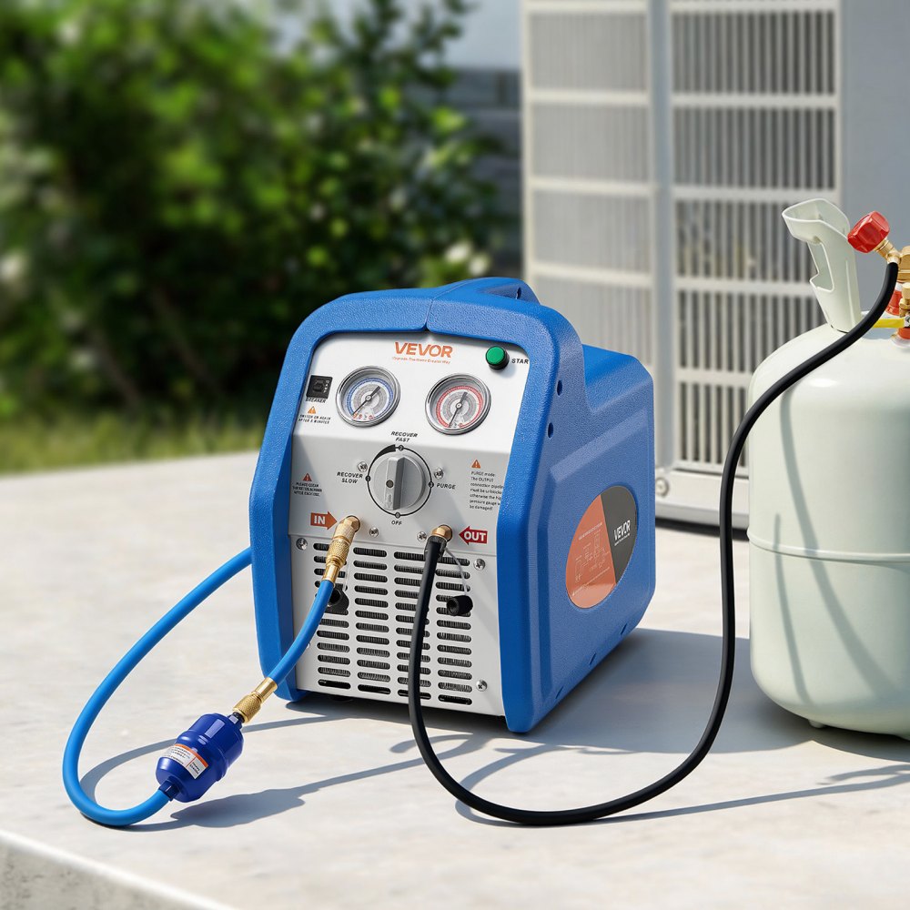 Vevor Refrigerant Recovery Machine Portable 1 HP Dual-Cylinder AC Recovery Unit New